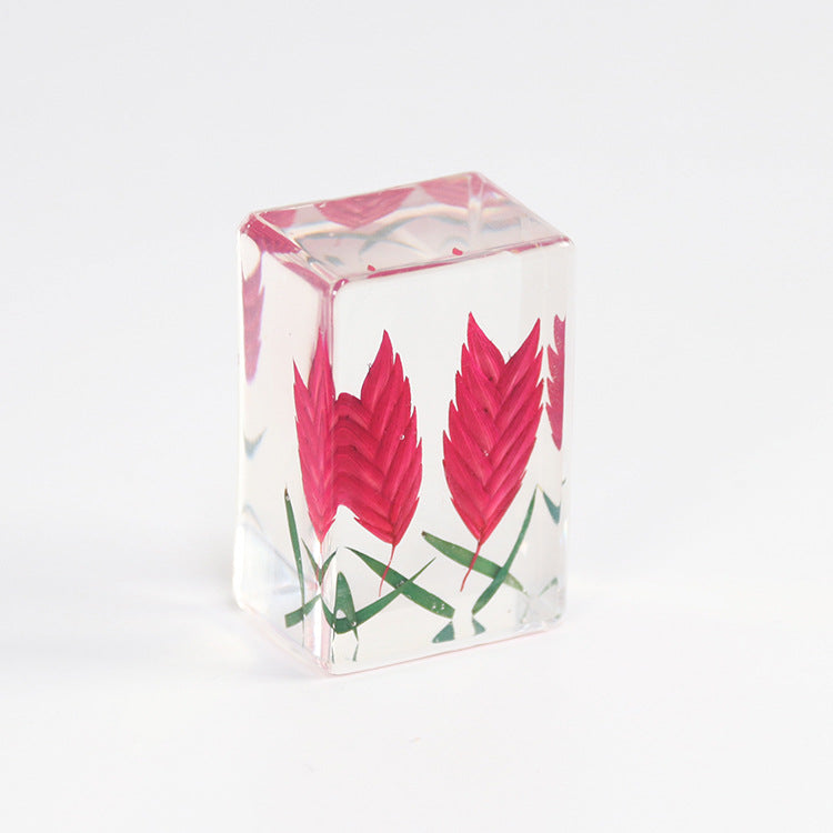 Wholesale 6pcs Creative Dripping Dried Flower Specimen Resin Ornaments