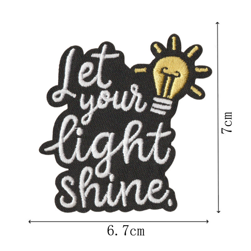Wholesale English Letter Heart Embroidered Patches Polyester Cotton Iron On Applique For Coat Bag Decor Chic Fashion Gift Boutique Resale Set