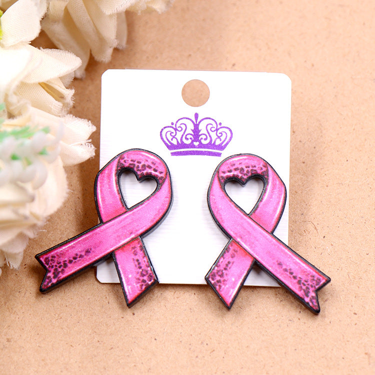 Wholesale Leopard Print Pink Bow Earrings and Ribbons