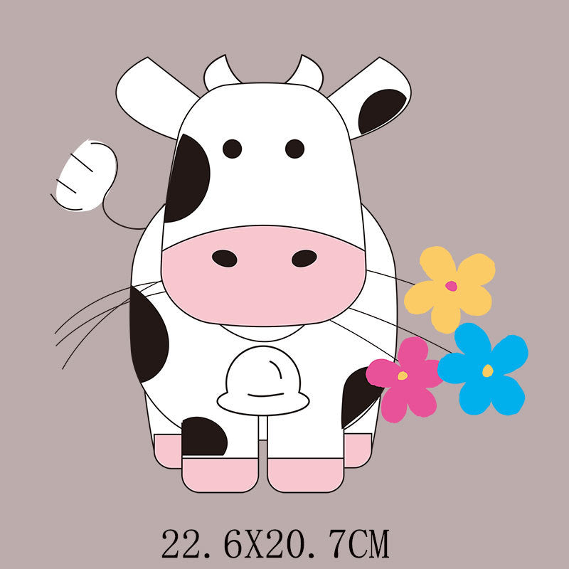 Wholesale  cartoon cow hot stamping stickers UV DTF Ready to Press Transfers Wraps
