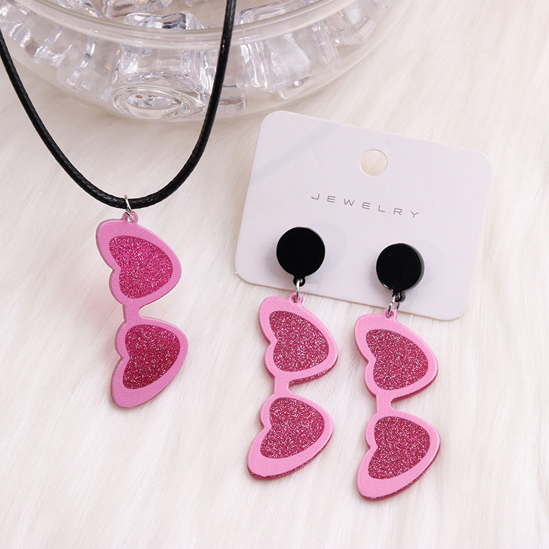 Wholesale Valentine's Day love sunglasses women's earrings autumn and winter earrings simple personality acrylic suit earrings