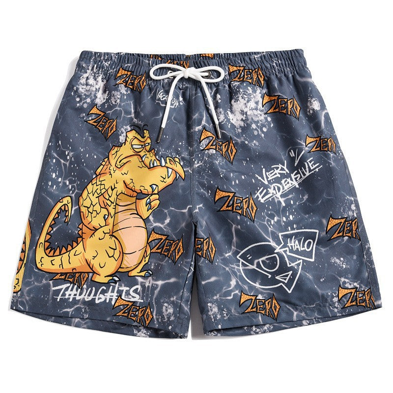 Wholesale Beach Shorts Men Quick Dry Loose 3D Cartoon Large Size Swimwear
