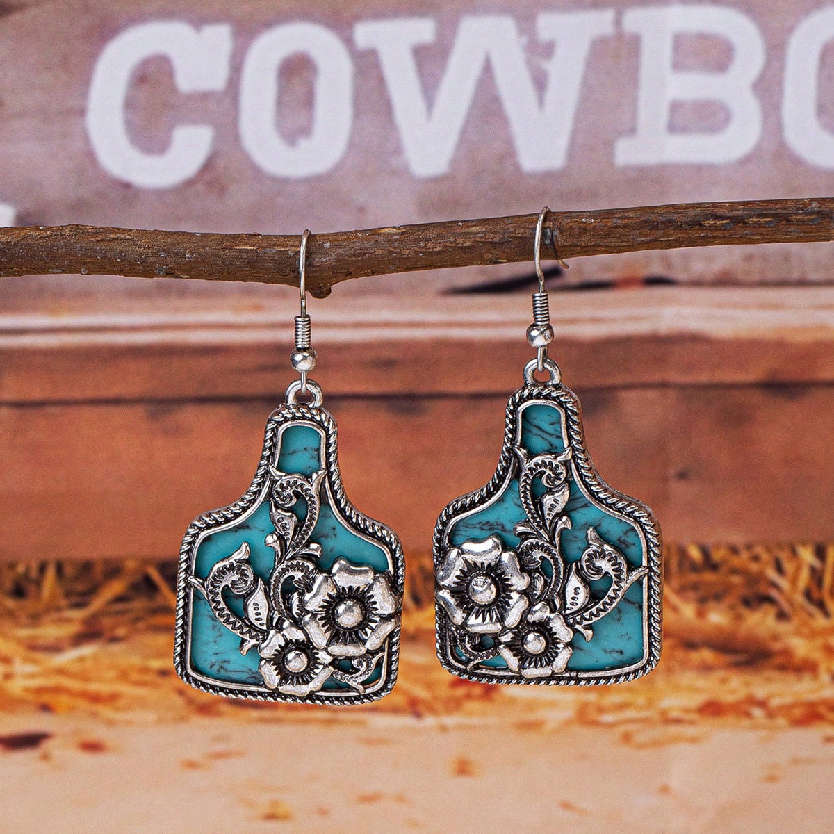 Wholesale Western Wind Flower Horse Highland Cow Earrings