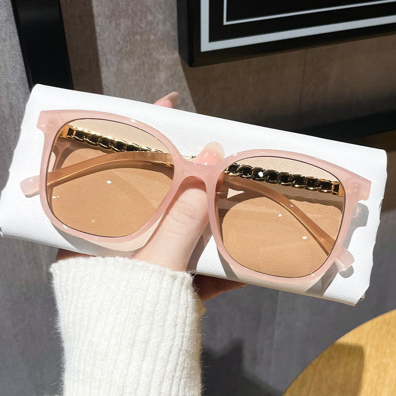 Wholesale Fashion Small Fragrant Temple Chain Simple Sunglasses