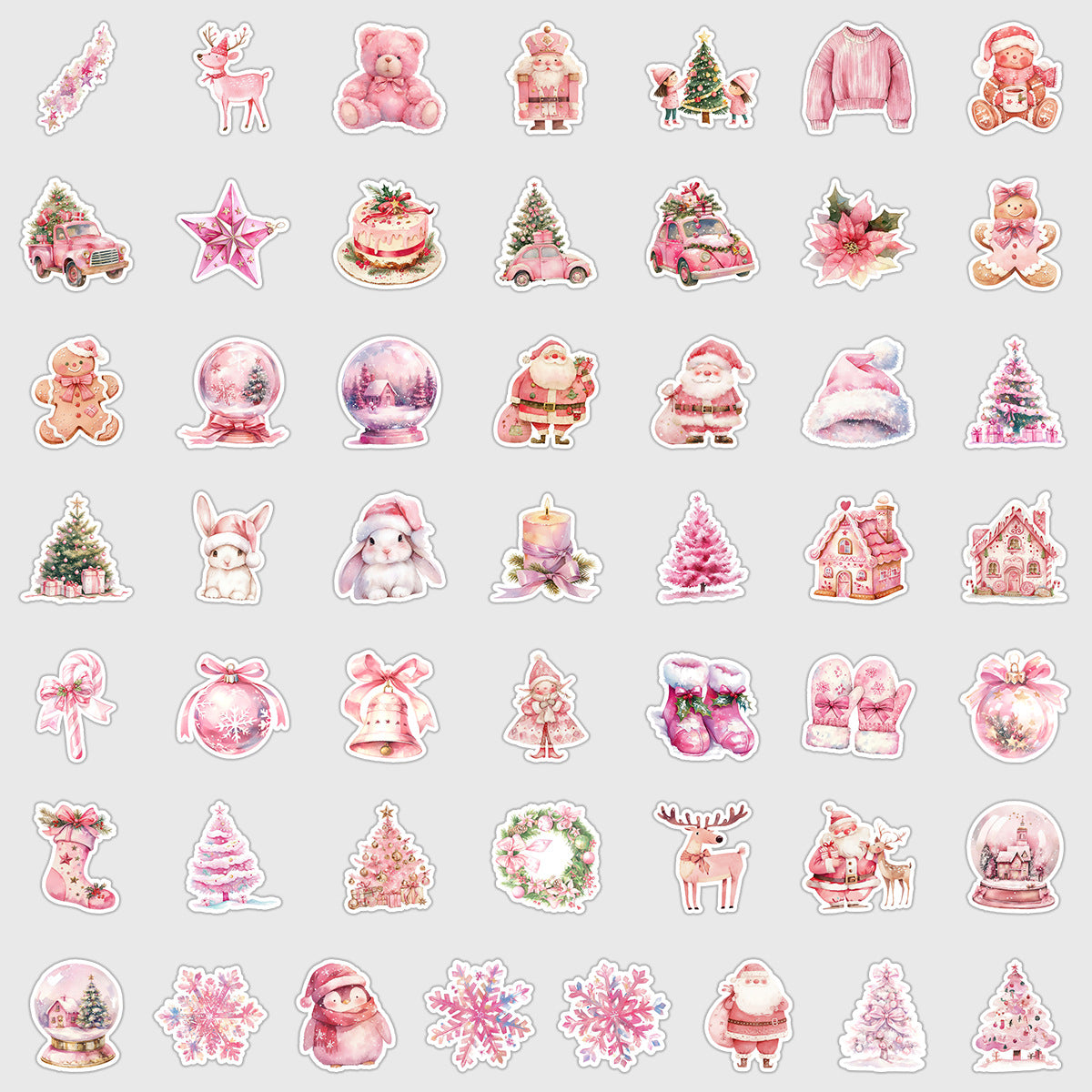 Wholesale 50/ 100pcs  pink Christmas graffiti stickers