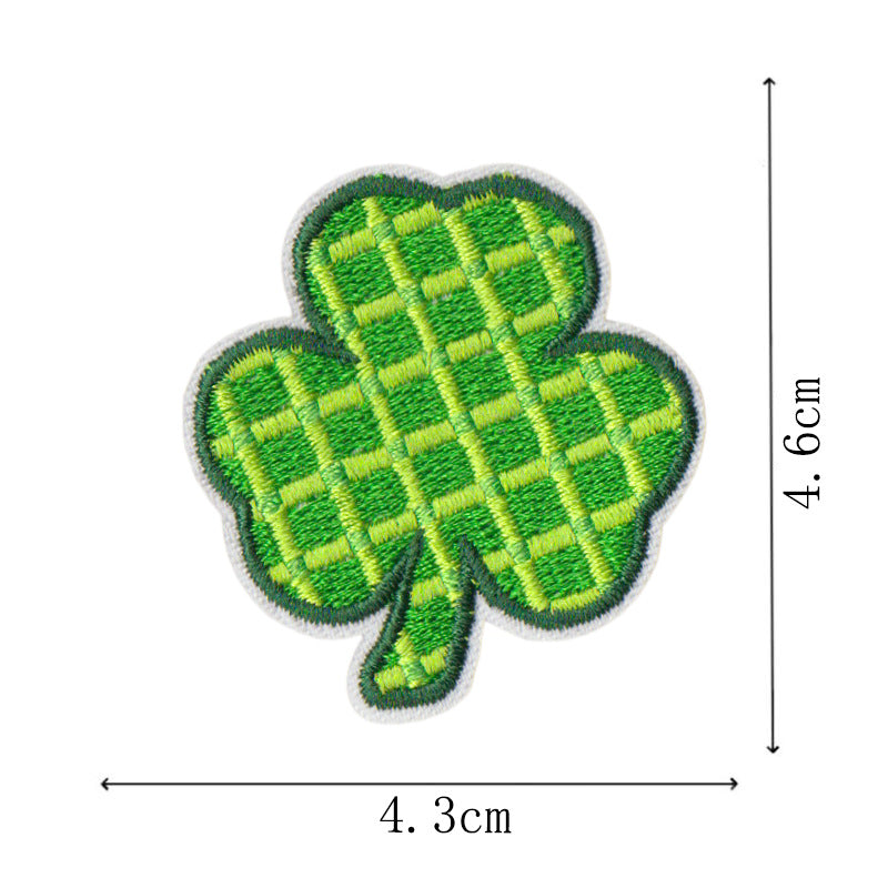 Wholesale St.  Patrick' s Day Clover Green Leaves DIY Patches