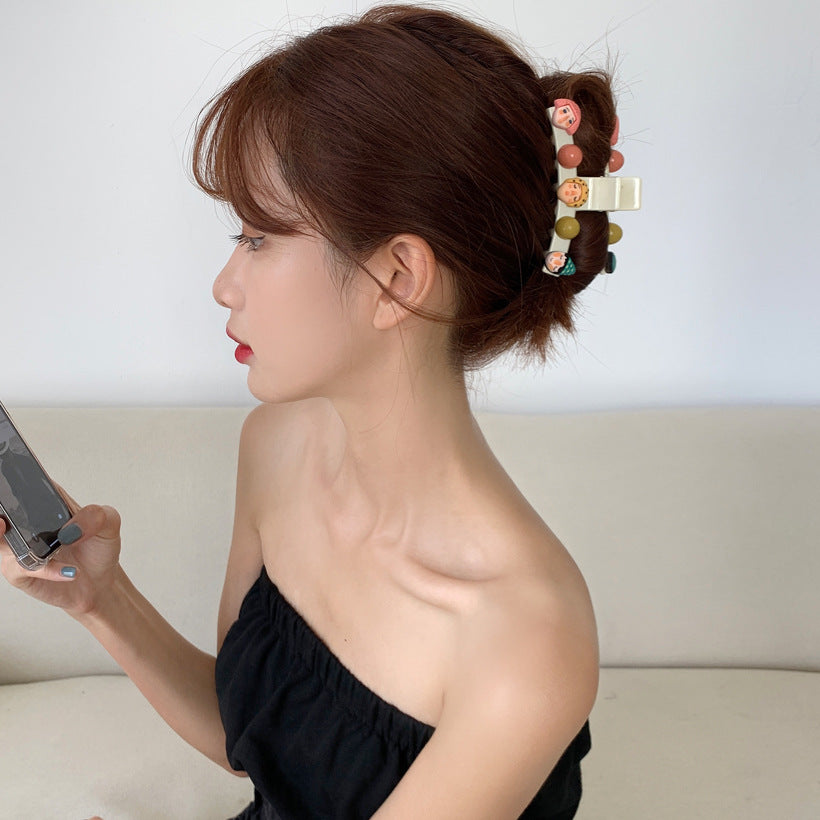 Wholesale pearl hair back head shark clip