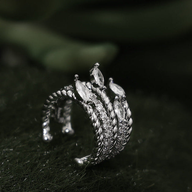 Wholesale Luxury Multi-layer All-match Zircon Ear Bone Clip Earrings