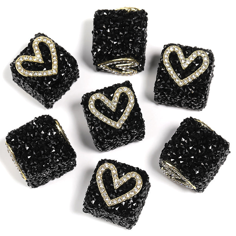 Wholesale  5pcs Colorful soft candy double-sided heart bow Acrylic Beads