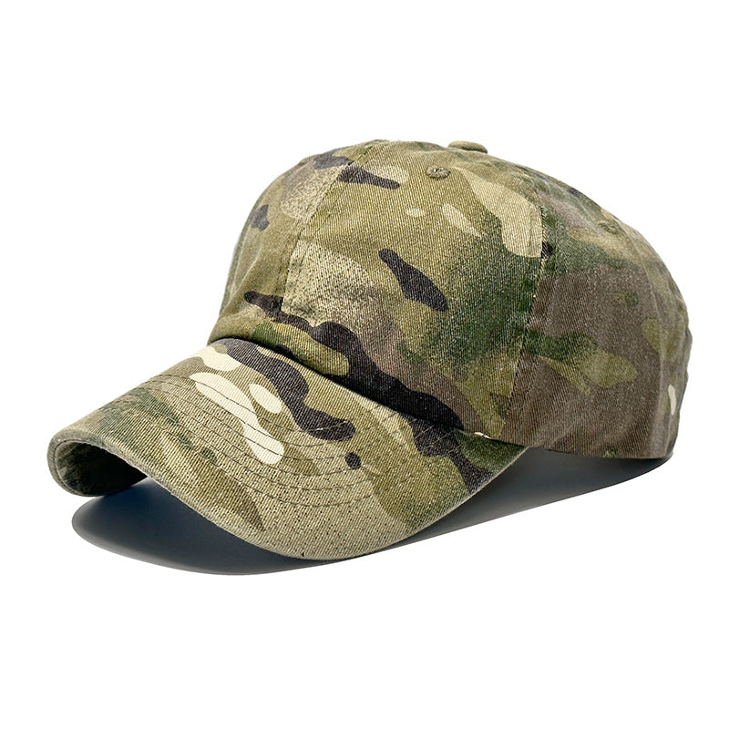 Wholesale Cotton Washed Denim Camouflage Curved Brim Baseball Cap