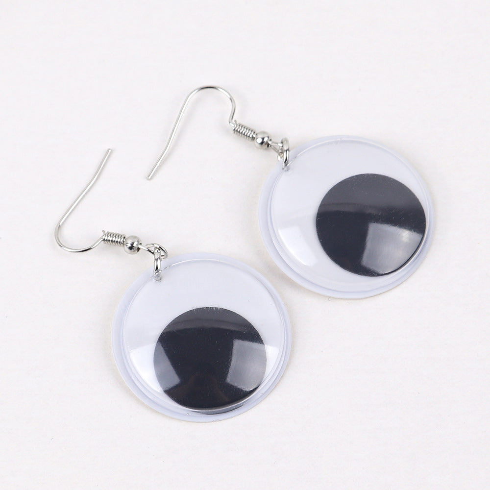 Wholesale Halloween Fun Party Black and White Eye Acrylic Earrings