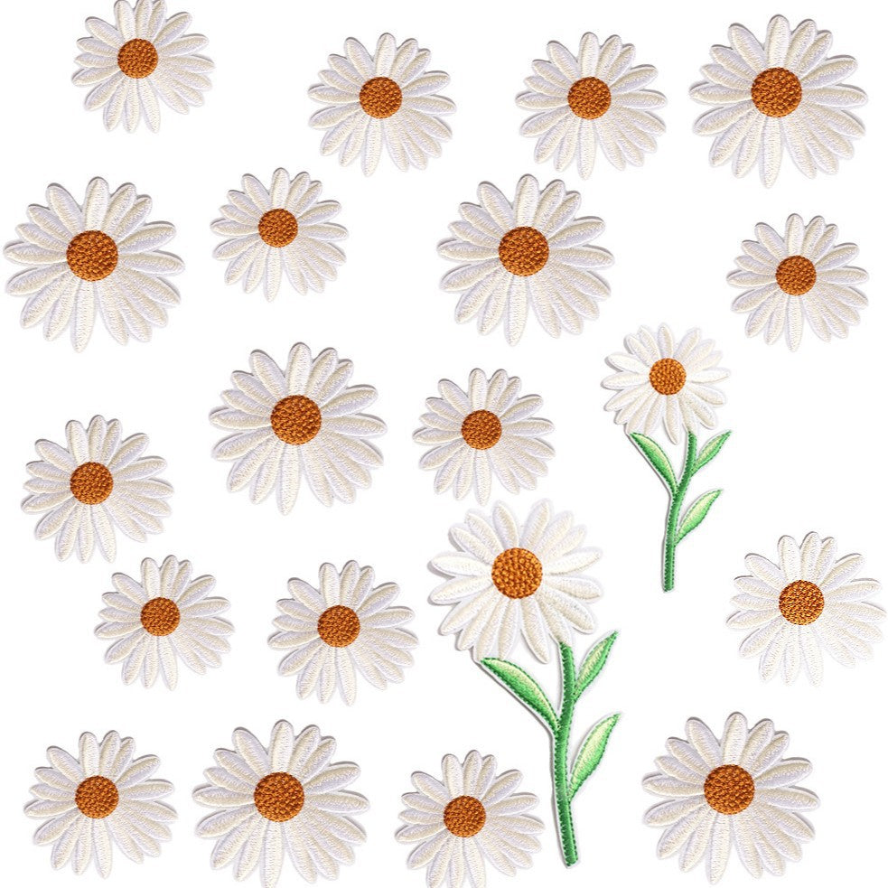 Wholesale Fresh Flower Embroidery Patch Decorative Iron On Sew On For Clothing Bags Craft Supply