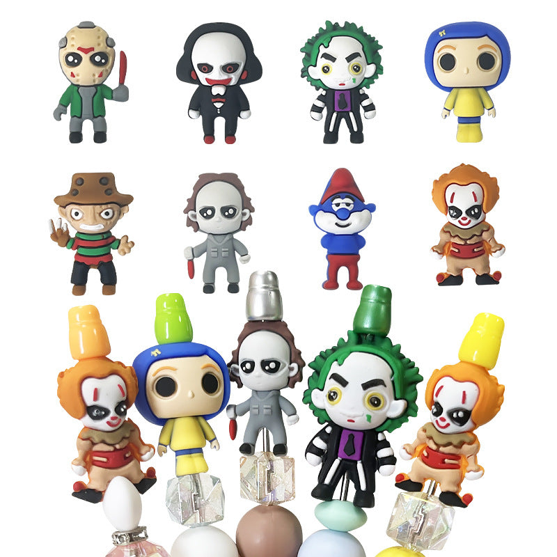 Wholesale 10pcs/pack  Silicone  3D Cartoon Beads DIY Beading