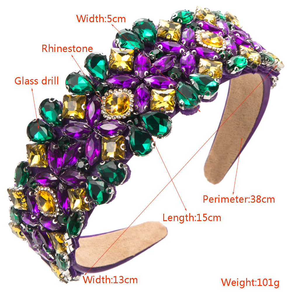 Wholesale Carnival Baroque Super Flash Full Diamond Party Headband