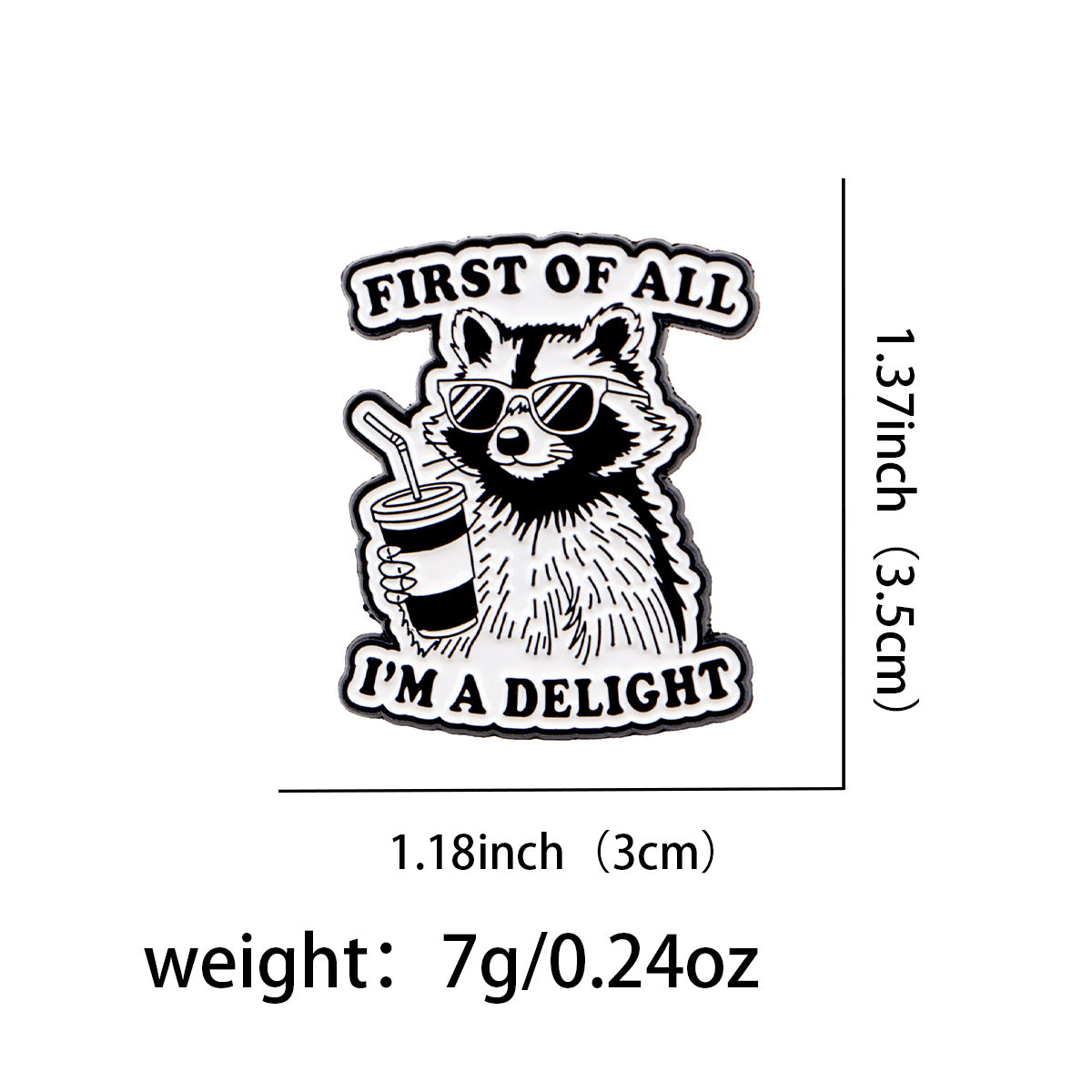 Wholesale Cartoon raccoon alpaca brooch metal badge jewelry