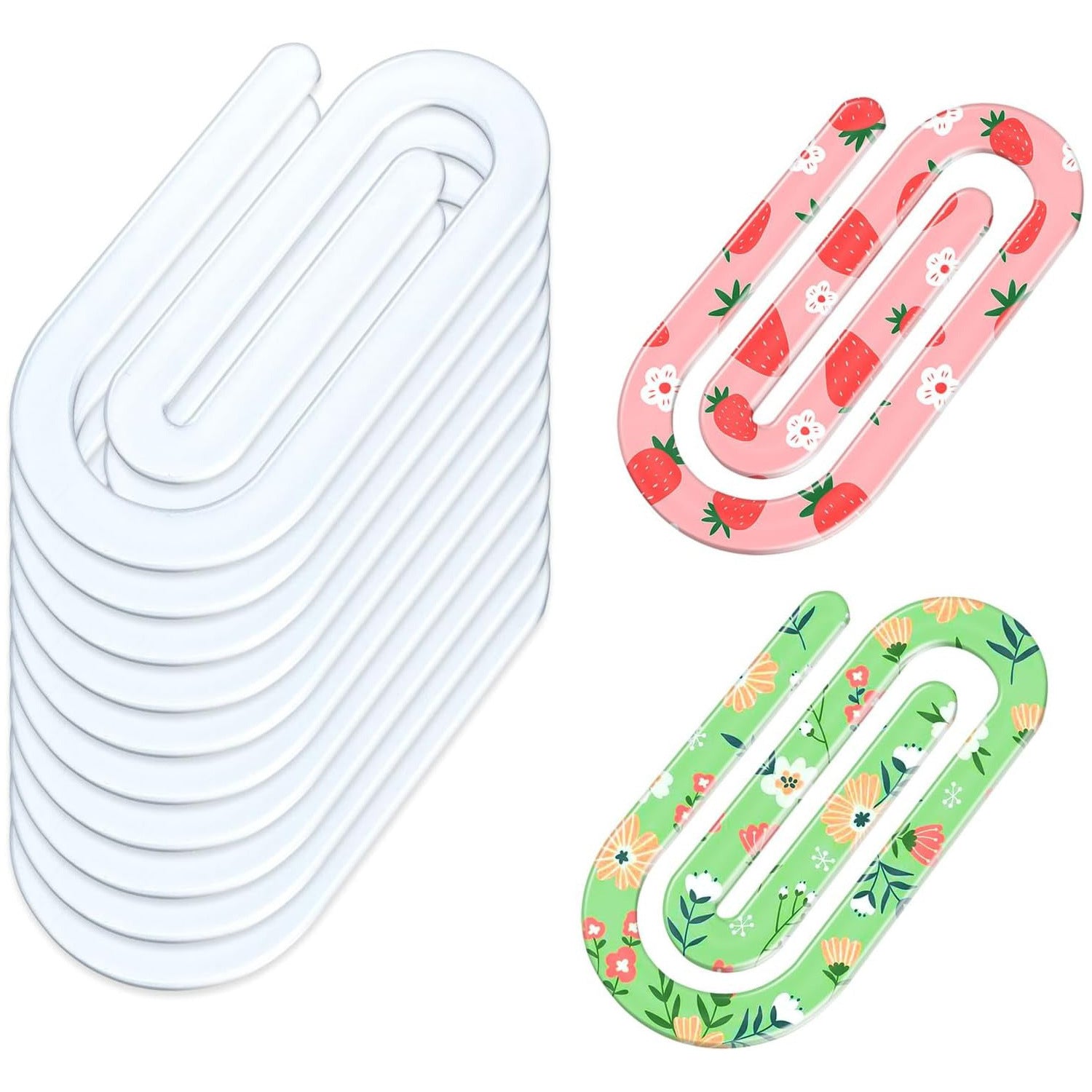 Wholesale 20pcs Blank unfinished transparent acrylic paper clip bookmark