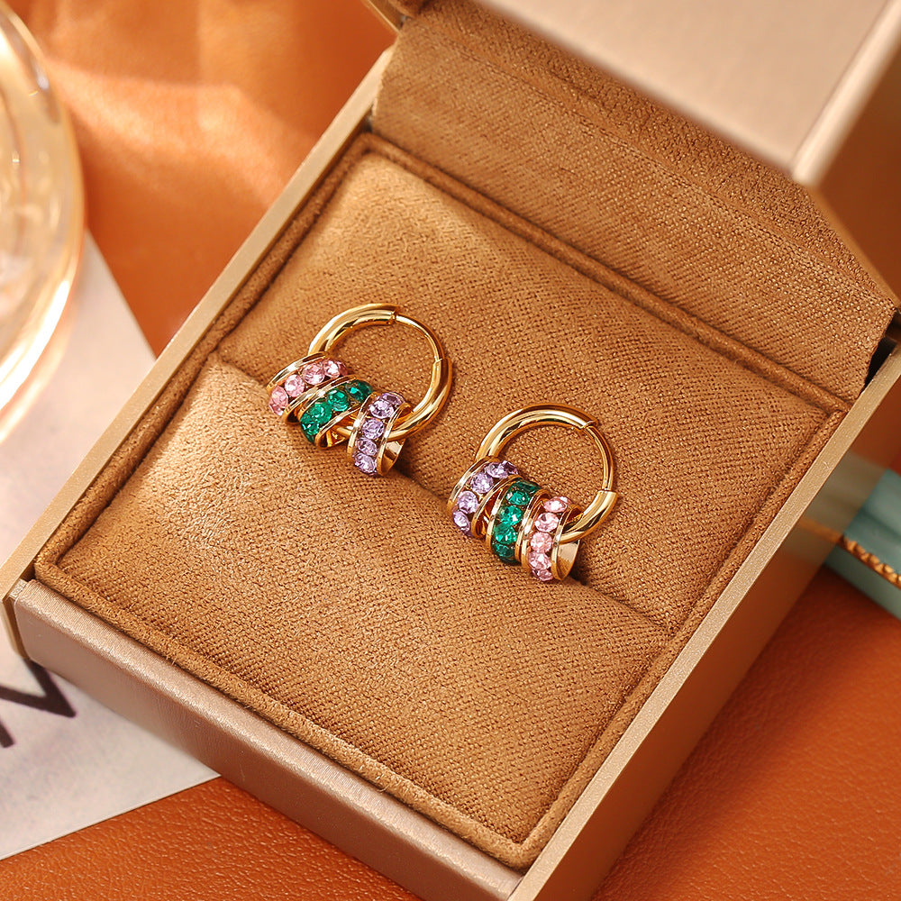 Wholesale Fireworks pearls cat eyes plant studded diamond earrings