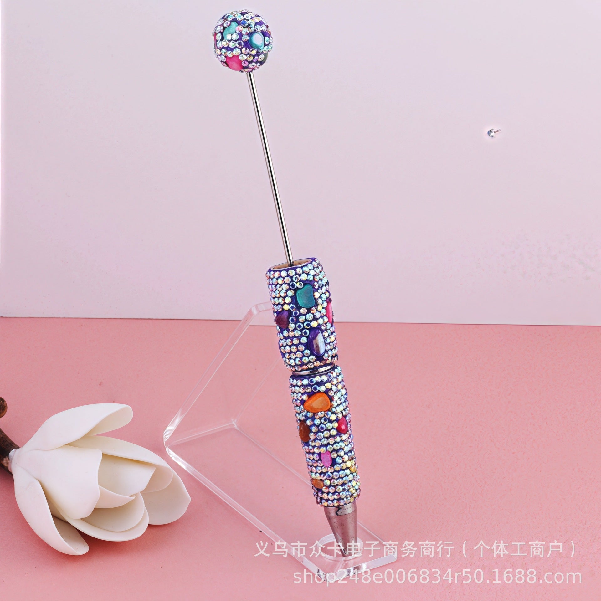 Wholesale 10pcs Colorful Shell Full Diamond DIY Fancy Beadable Pens