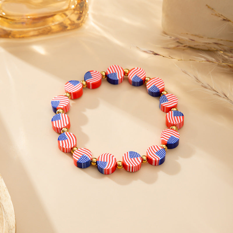 Wholesale Independence Day bracelet red and white hand jewelry