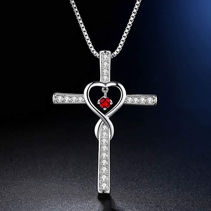Wholesale Cross religious faith inlaid zircon pendant necklace