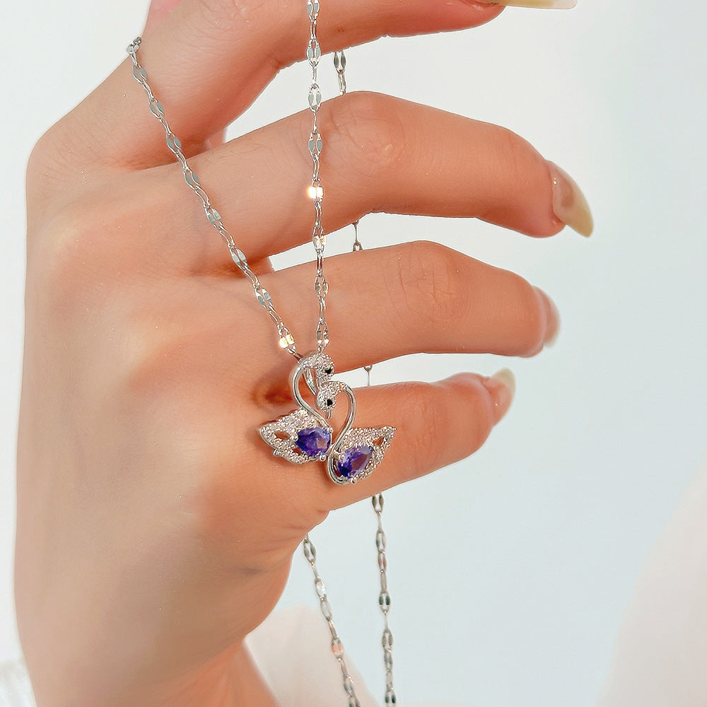 Wholesale Simple and Color Preserving Titanium Steel Women's Versatile Niche High End Exquisite Light Luxury Versatile Simple Necklace