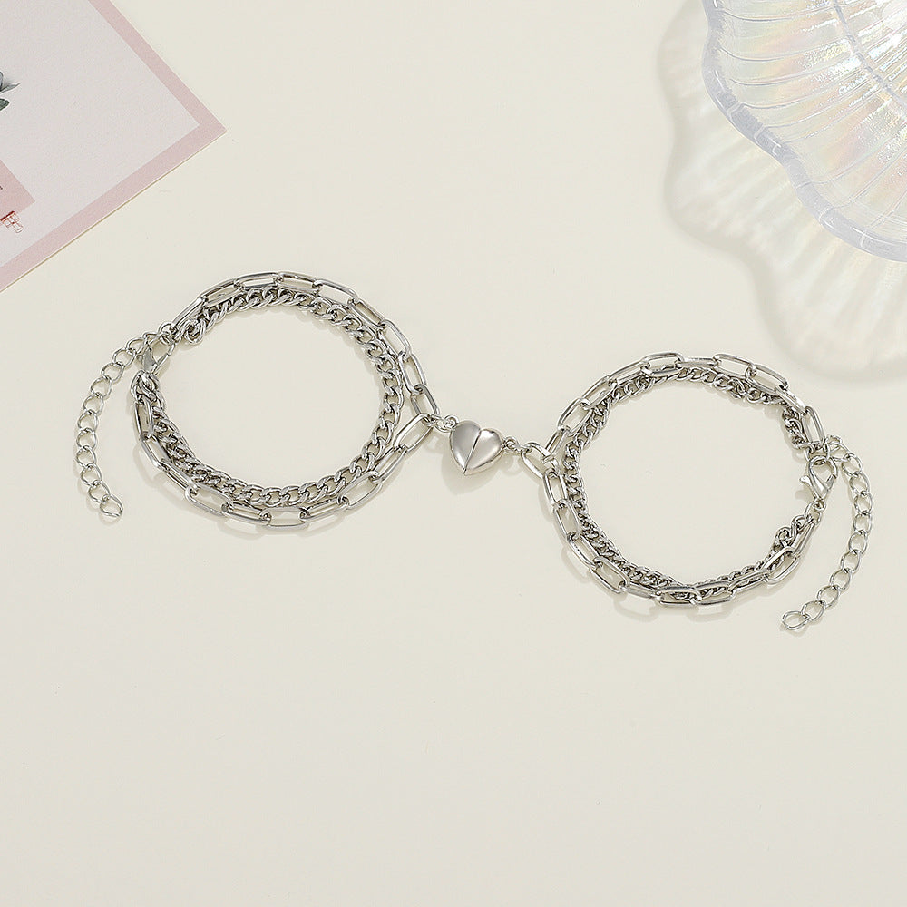 Wholesale Double Layer Stitching Magnetic Love Bracelet