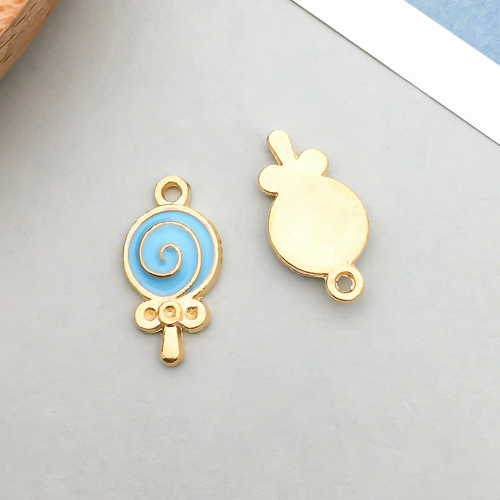 Wholesale Mix 30 Lake Blue Drip Oil Alloy Cute Cartoon Simulation Animal Pendant