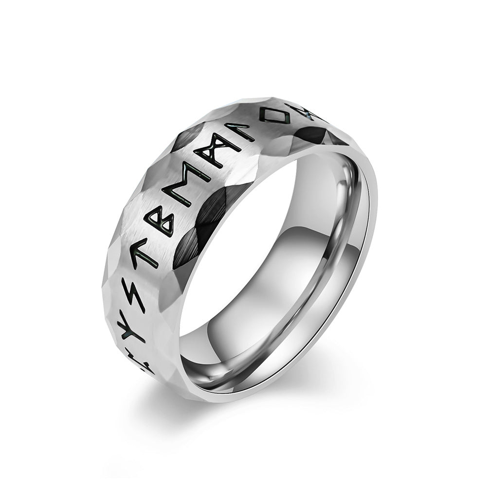 Wholesale Vintage text titanium steel ring