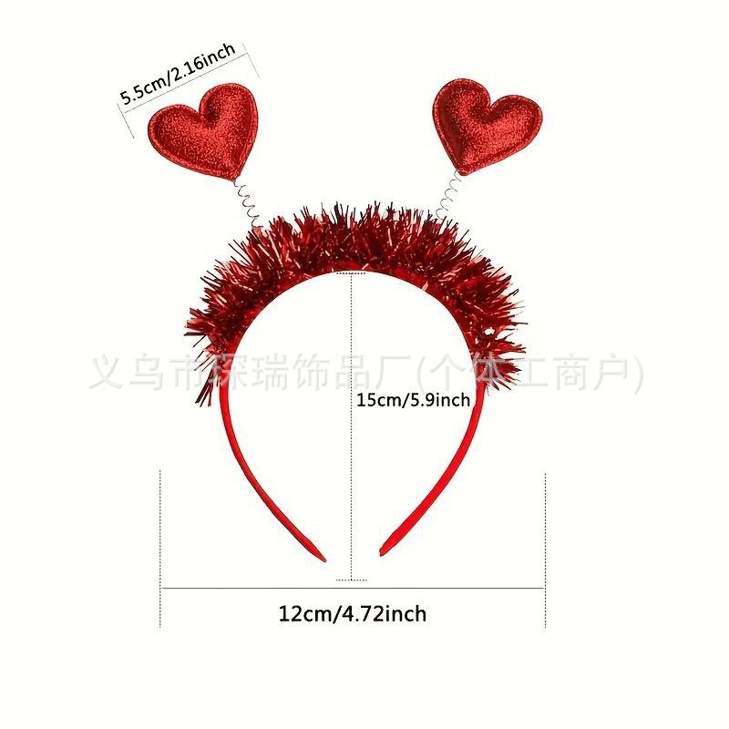 Wholesale Valentine's Day Christmas Party Theme Glitter Love Peach Heart Hair Accessories