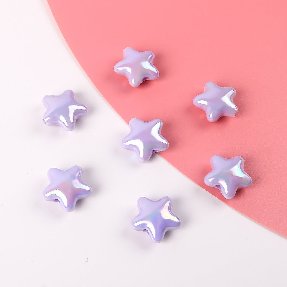 Wholesale 10pcs Cute Star Five-Pointed Star DIY Acrylic Beads Colorful Versatile Accessories