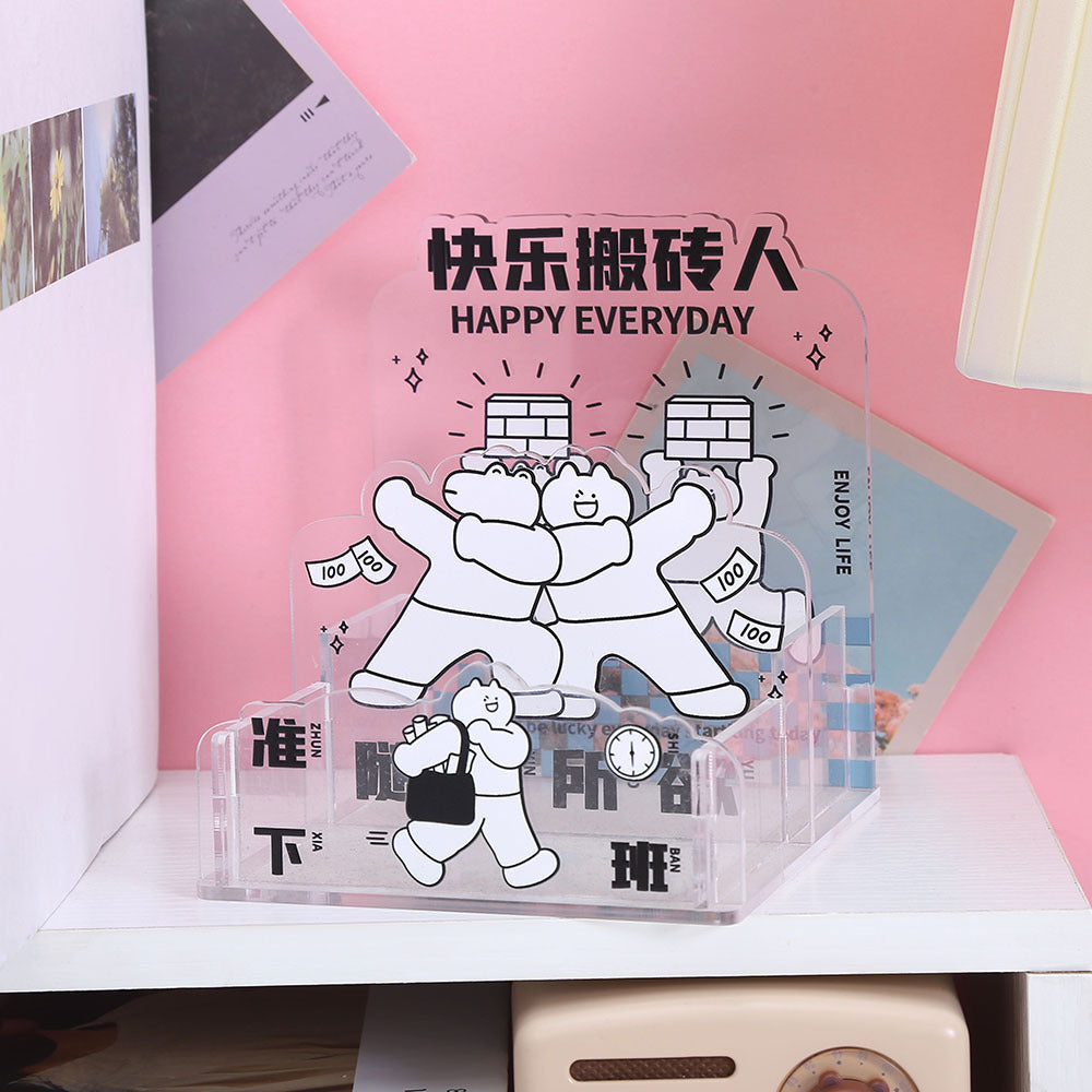 Wholesale  100pcs Creative Cute Cartoon Acrylic Pen Holder