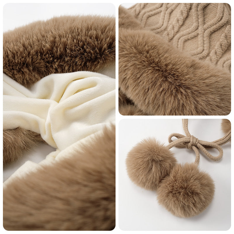 Wholesale Cute Wool Ball Cashmere Winter Hats