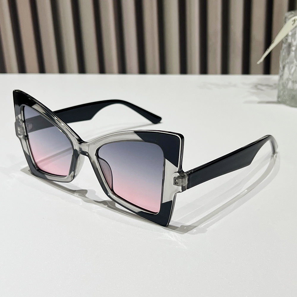 Wholesale Butterfly Cat-eye Colorful Pattern Sunglasses