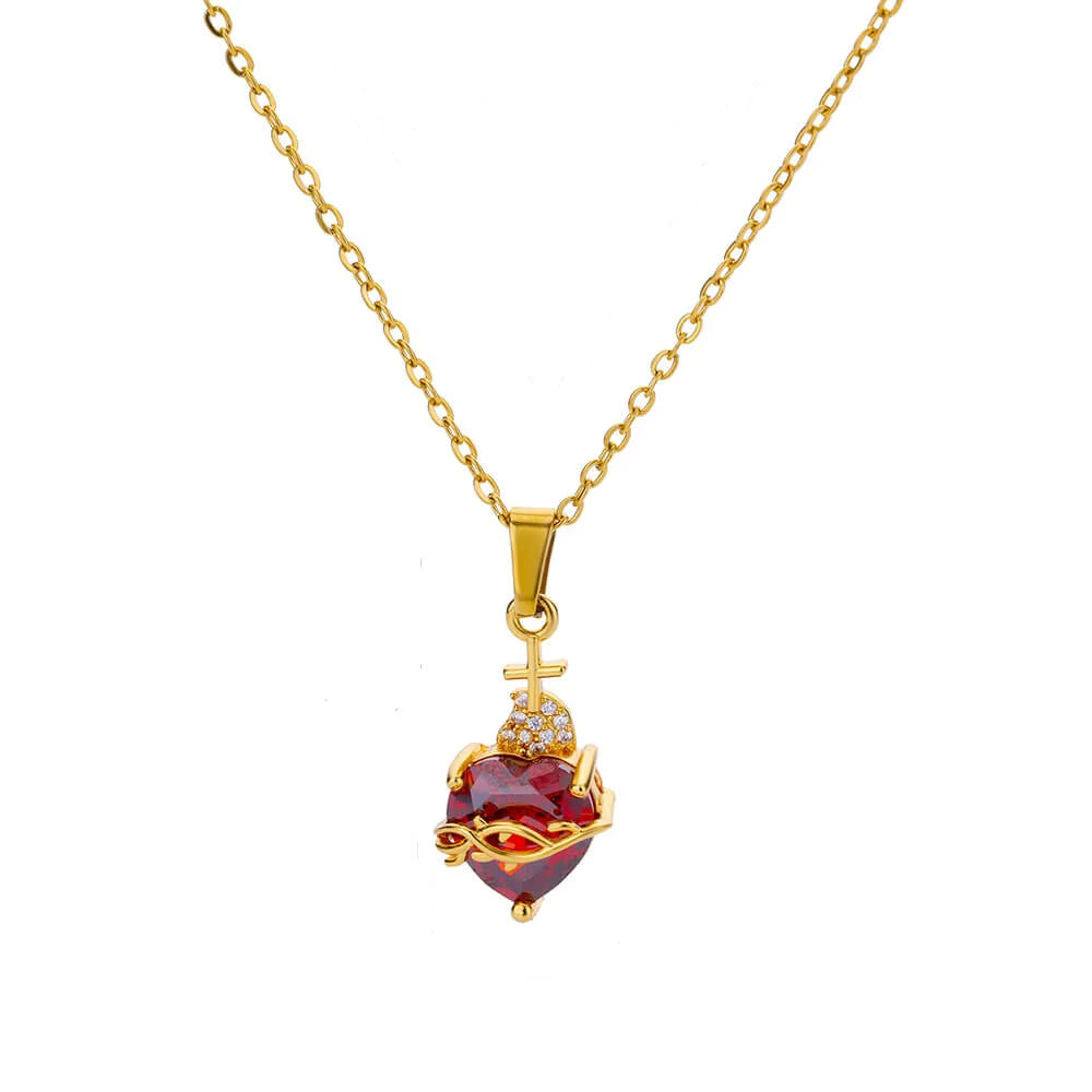 Wholesale Gold Heart Pendant Stainless Steel Luxury Necklaces