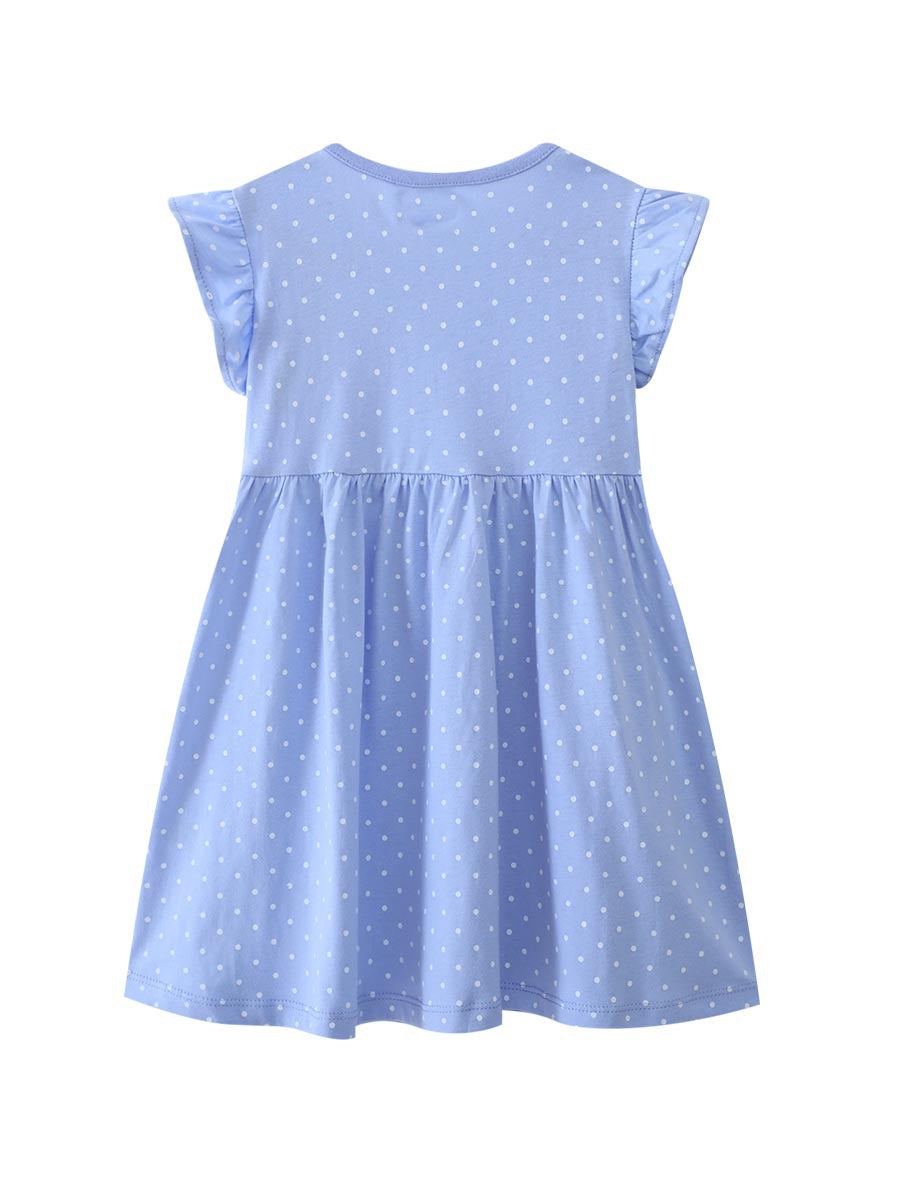 Wholesale Cotton Girls Embroidered Princess Dress European American Chic Short Sleeve Casual Summer Outfit For Little Girls