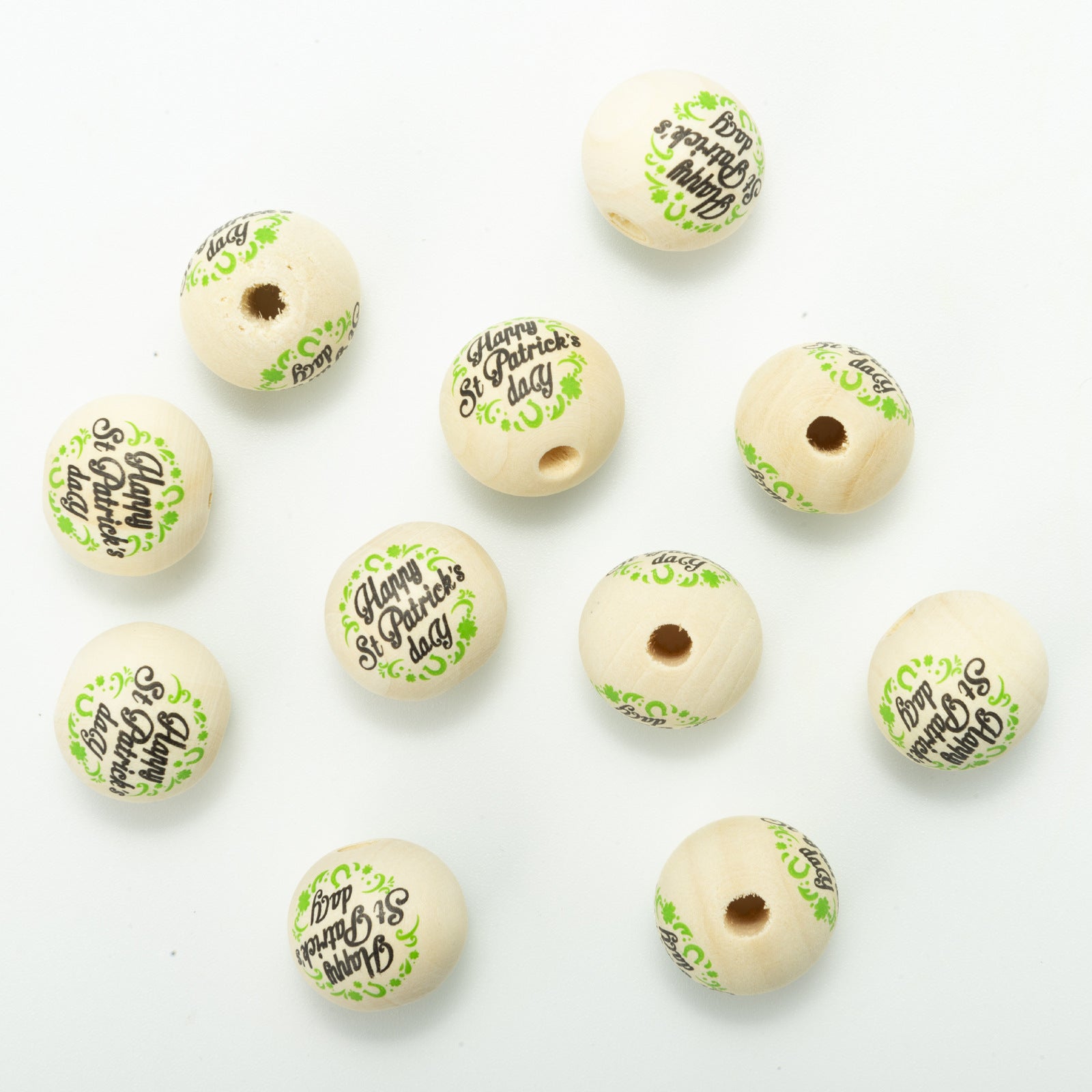 Wholesale 10pcs Irish Festival Colorful Wooden Beads