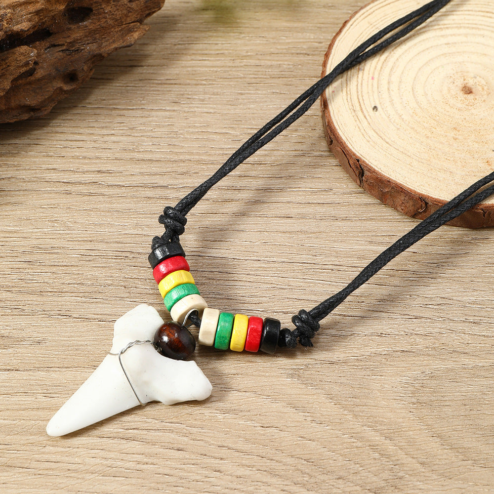 Shark tooth necklace bohemian handicraft jewelry