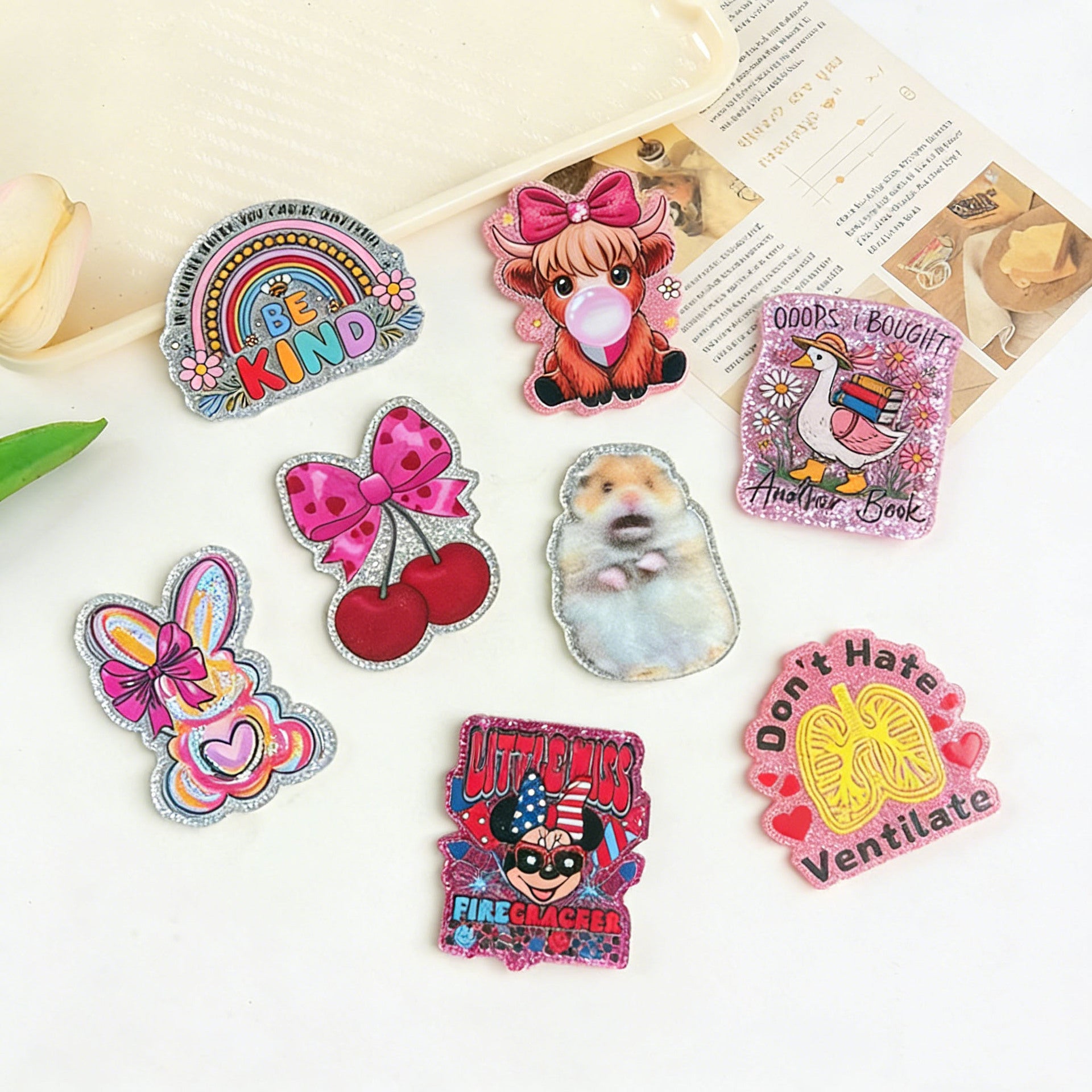 Wholesale 10pcs Cute Cartoon Animal Medical Care Series Acrylic  Flatback OLY Exclusive