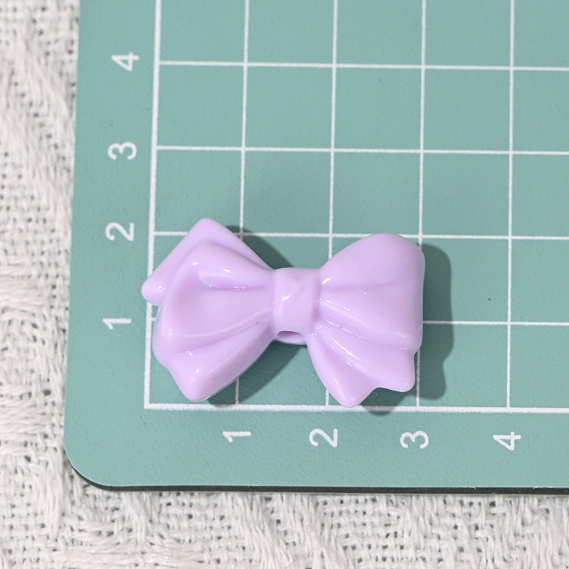 Wholesale 10pcs Macaron Colorful Double-Layer Bow Acrylic Beads