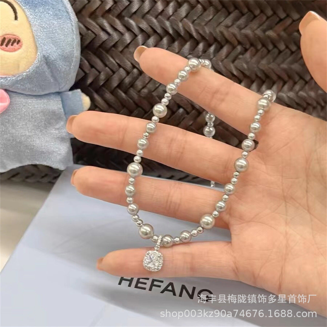 Wholesale Necklace Silver Grey Women's Valentine's Day Gift