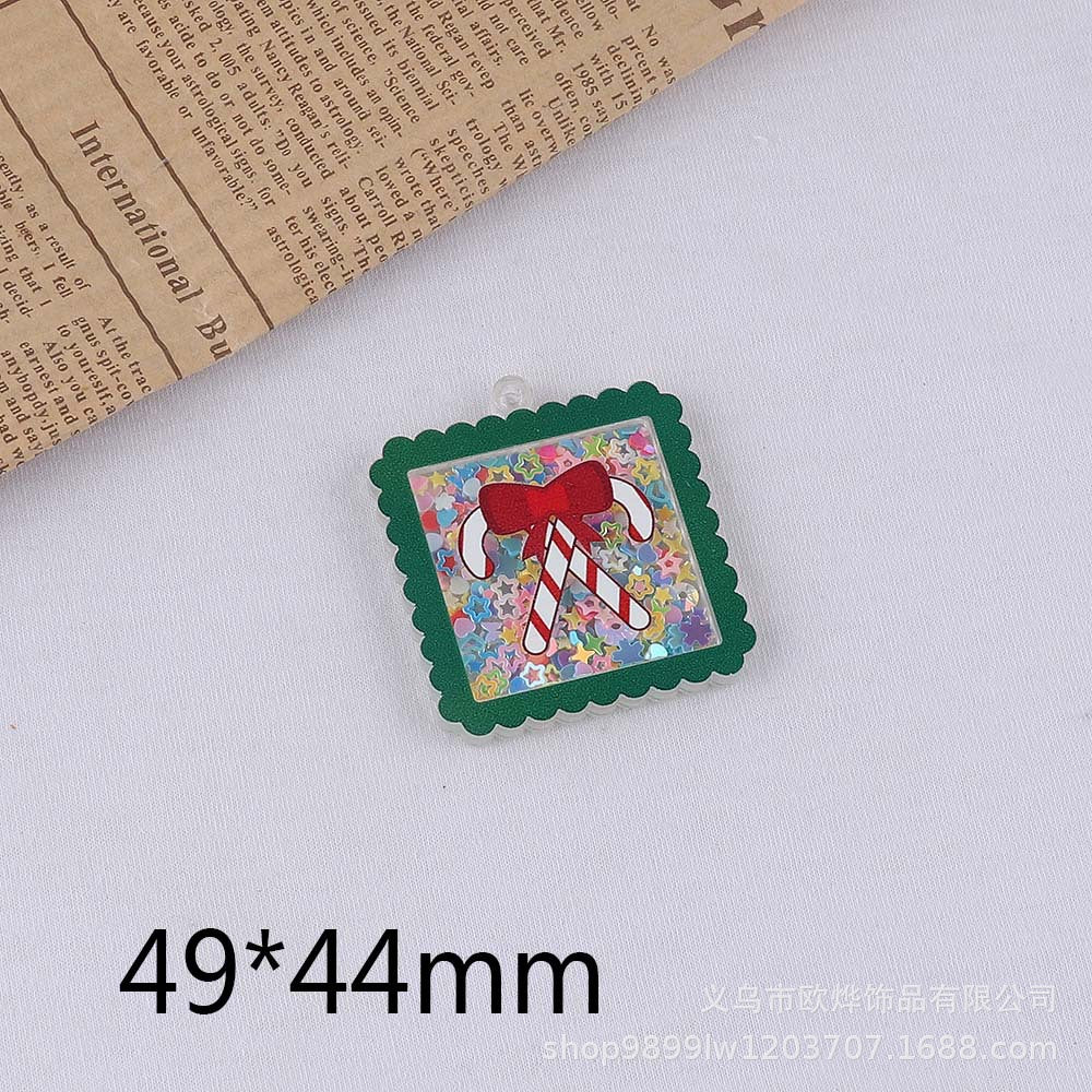 Wholesale 10pcs Cartoon Christmas Cube Hot Pot Quicksand Ornament Accessories DIY Patch FlatBack