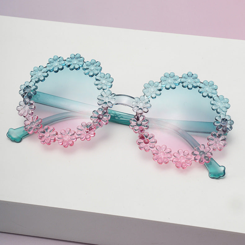 Wholesale daisy children's round petal cute UV protection sunglasses