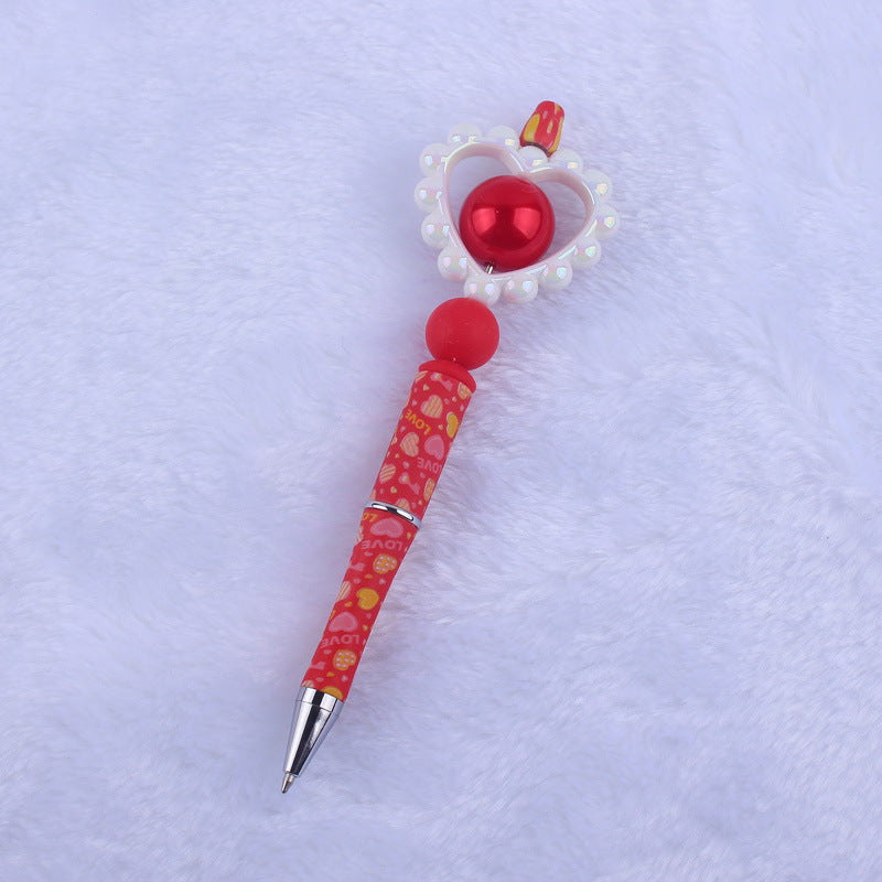 Wholesale Beaded Pens Valentine's Day Love Silicone Handmade Beaded Pen