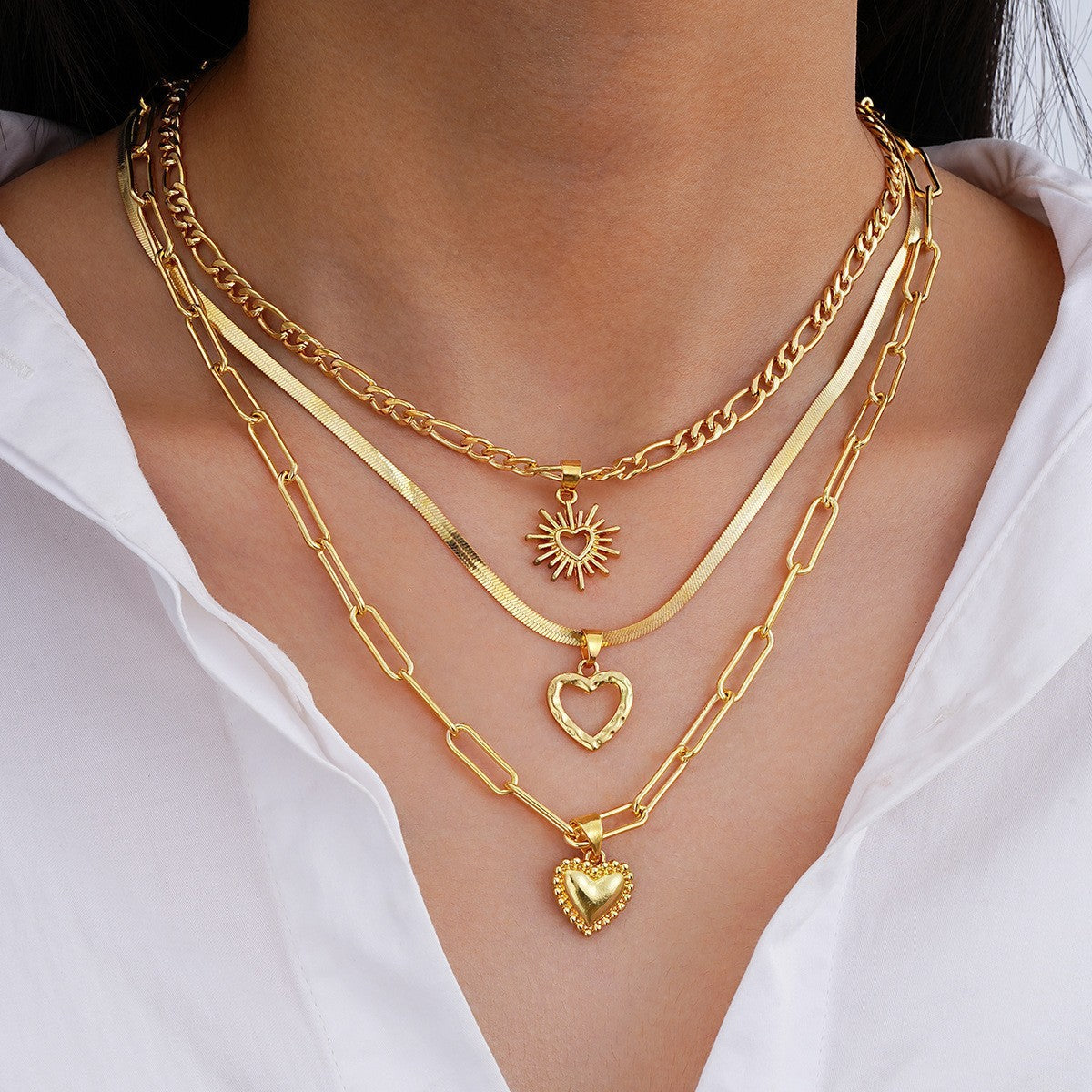 Wholesale Trendy Multi Layer Shell Starfish Necklace Beach Collarbone Chain Boutique Resale Jewelry Accessory