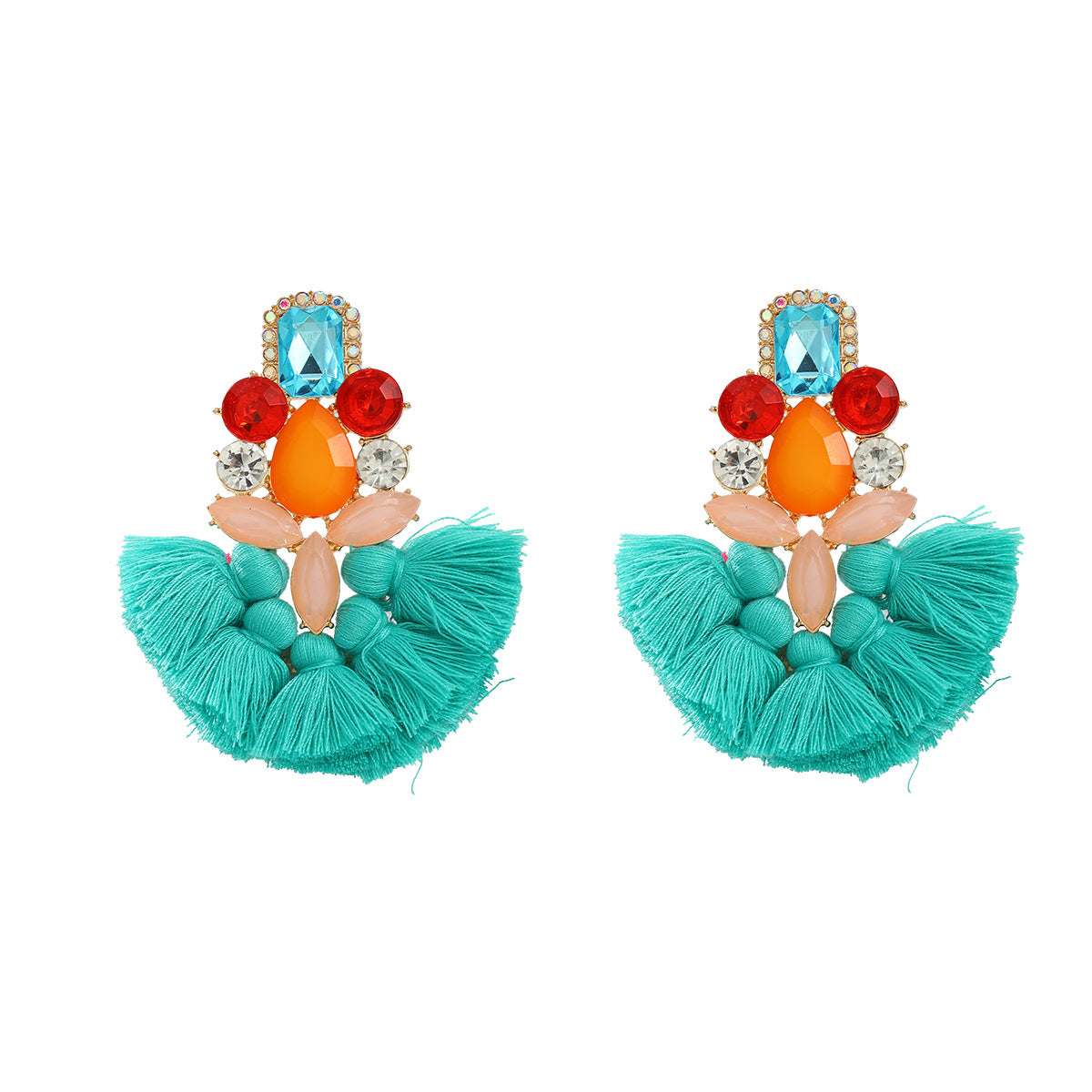 Wholesale Tassel Exaggerated Boho Style Earrings