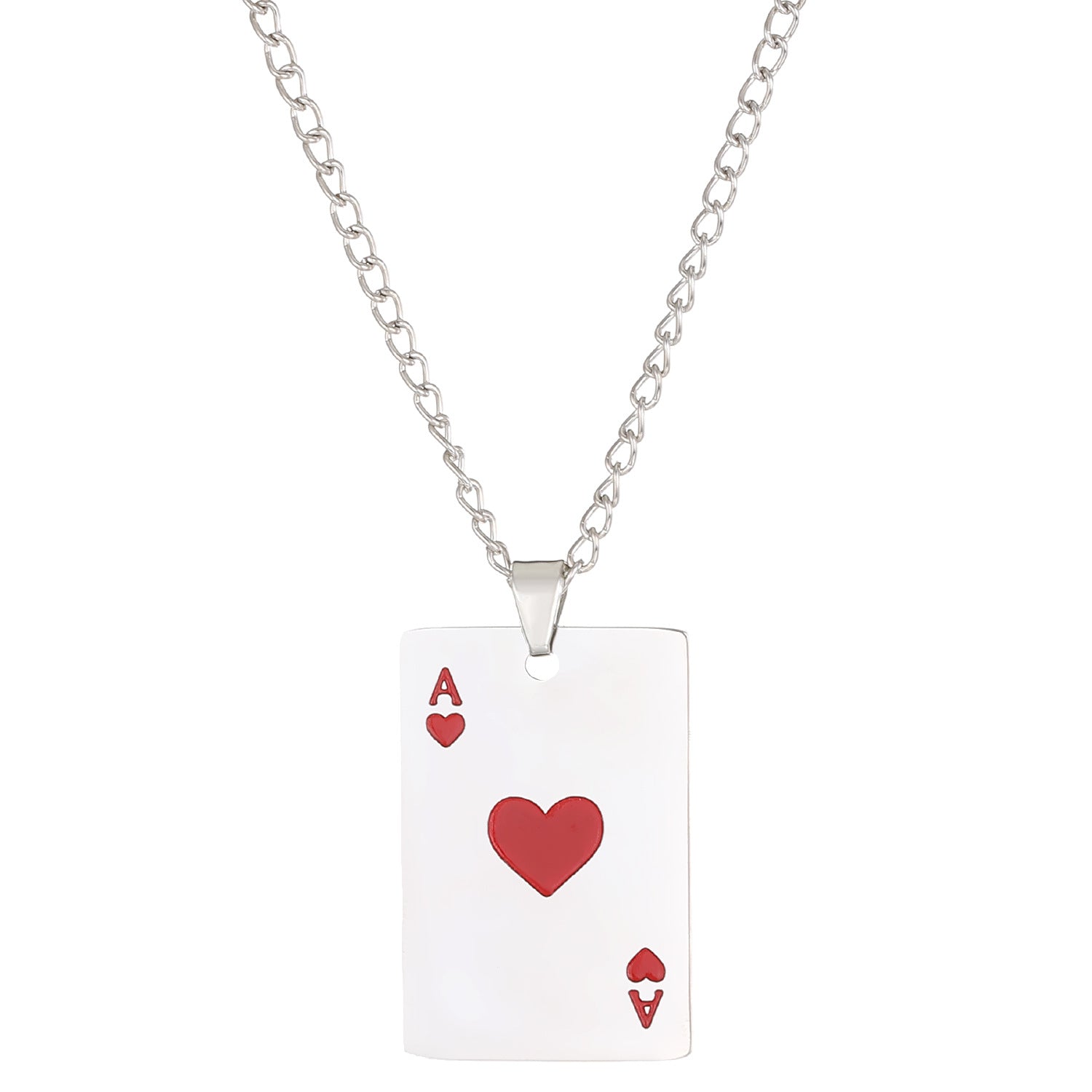 Wholesale Playing card pendant hip-hop clavicle necklace couple accessories