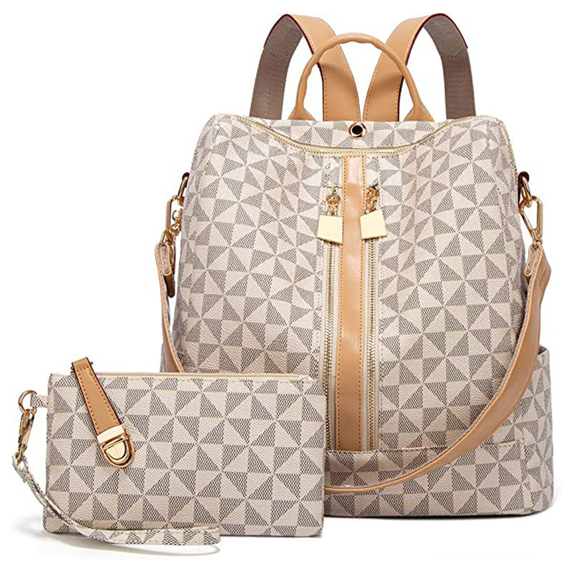 Wholesale Printed PU Large Capacity Backpack