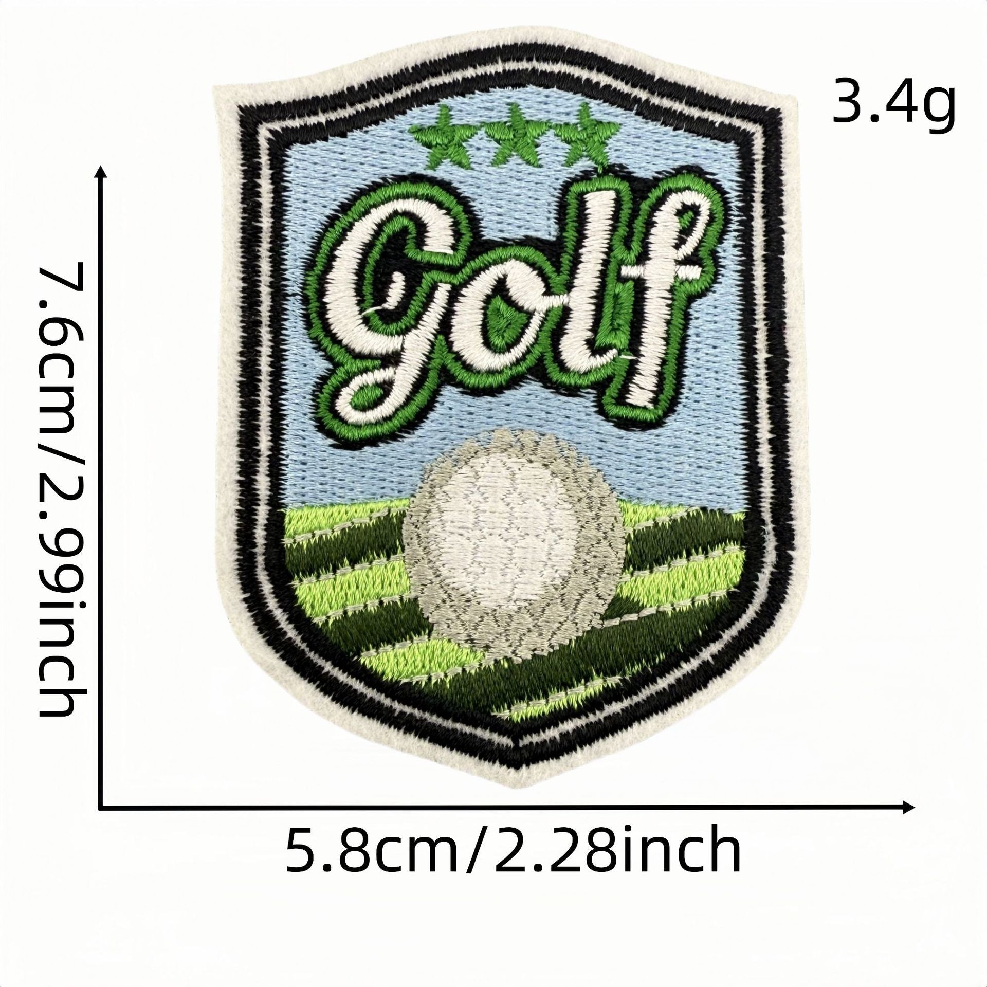 Wholesale Cartoon Golf Embroidered Iron On Patch Green Decorative Cloth Patch For Clothing Bags And DIY Crafts