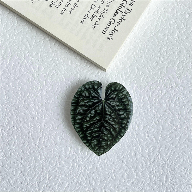 Wholesale Simulation fresh leaf epoxy airbag bracket creative lazy desktop support back sticker retractable Mobile phone bracket