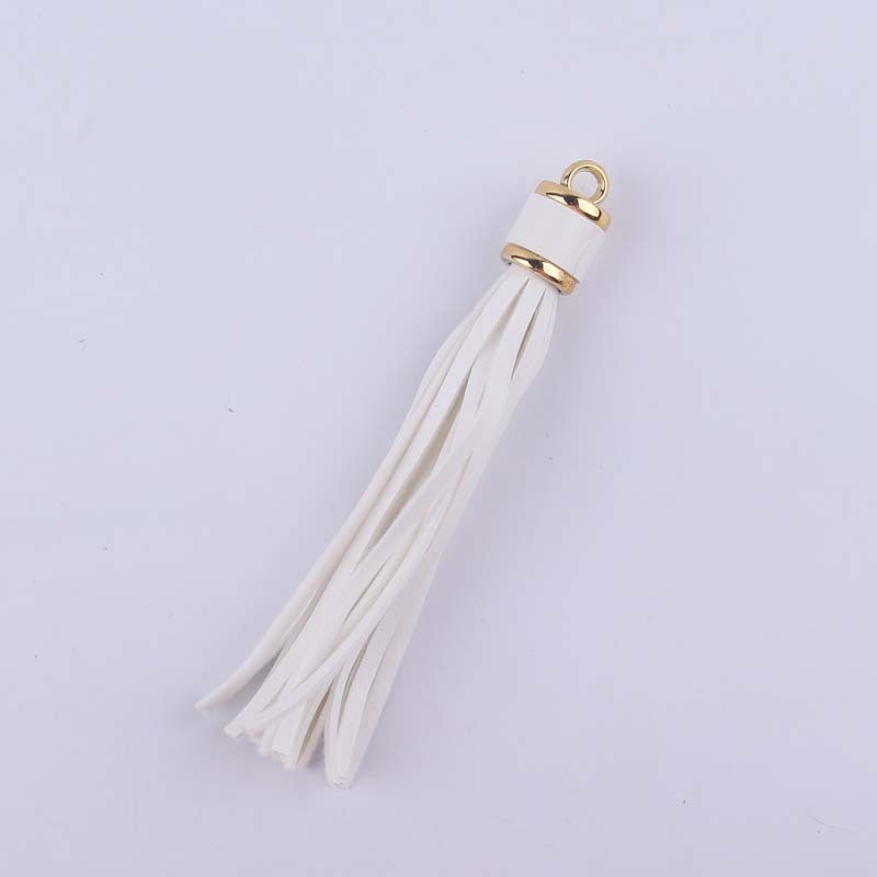 Wholesale Leather Tassel Edging Long Pendant Gold Hanging Clock Keychain Accessories